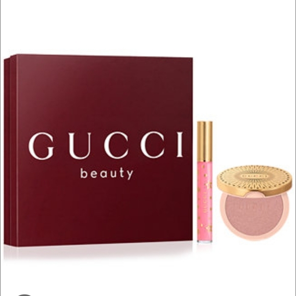 Gucci Other - Gucci Beauty Glow Highlighter & Lip Gloss Gift Set - Opal Pink NIB $110